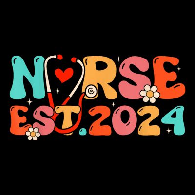 Groovy Nurse Est 2024 Rn Nursing School Graduation 2024 T-Shirt