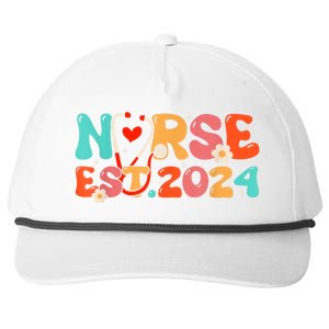 Groovy Nurse Est 2024 Rn Nursing School Graduation 2024 Snapback Five-Panel Rope Hat