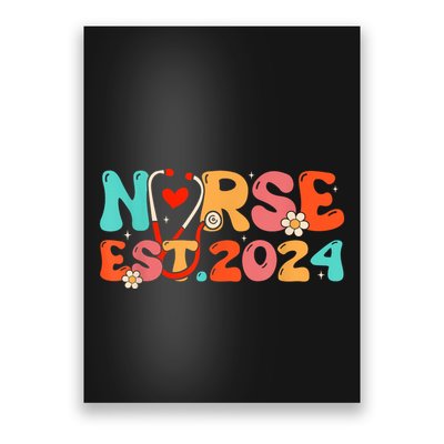 Groovy Nurse Est 2024 Rn Nursing School Graduation 2024 Poster