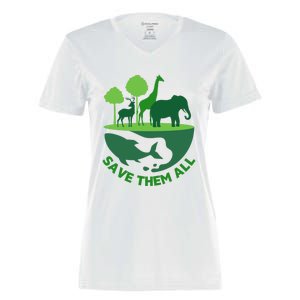 Global National Endangered Species Day Protect The Wildlife Gift Women's Momentum V-Neck T-Shirt