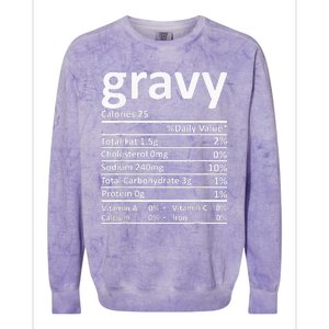 Gravy Nutrition Facts Thanksgiving Christmas Food Colorblast Crewneck Sweatshirt