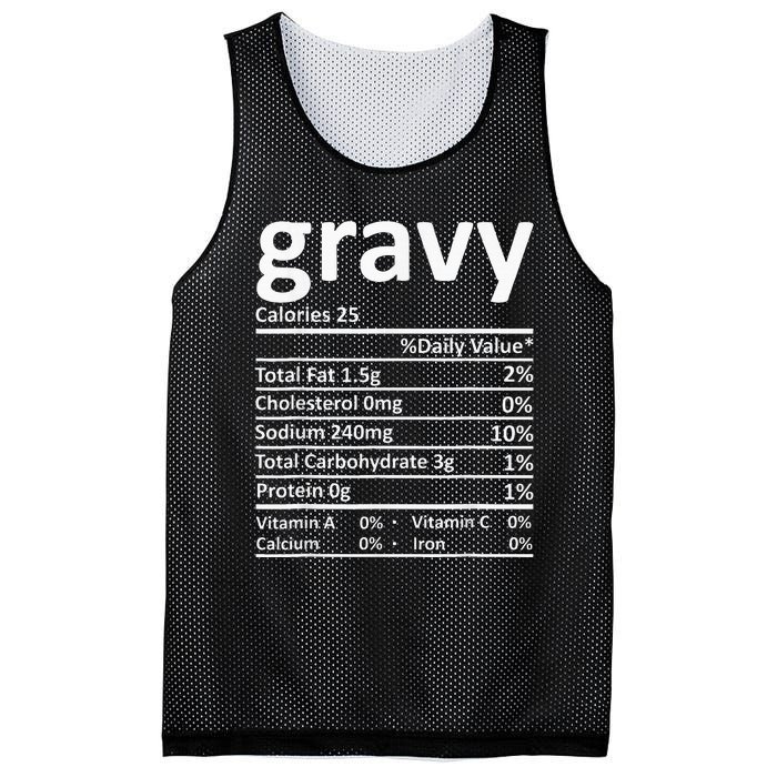 Gravy Nutrition Facts Thanksgiving Christmas Food Mesh Reversible Basketball Jersey Tank