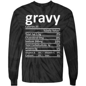 Gravy Nutrition Facts Thanksgiving Christmas Food Tie-Dye Long Sleeve Shirt