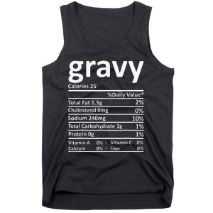 Gravy Nutrition Facts Thanksgiving Christmas Food Tank Top