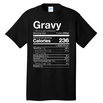 Gravy Nutrition Funny Thanksgiving Food Tall T-Shirt