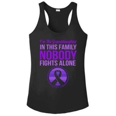 Granddaughter Nobody Fights Alone Alzheimers Awareness Gift Ladies PosiCharge Competitor Racerback Tank