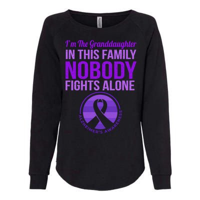 Granddaughter Nobody Fights Alone Alzheimers Awareness Gift Womens California Wash Sweatshirt