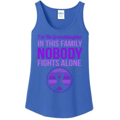 Granddaughter Nobody Fights Alone Alzheimers Awareness Gift Ladies Essential Tank