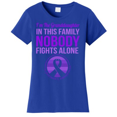 Granddaughter Nobody Fights Alone Alzheimers Awareness Gift Women's T-Shirt