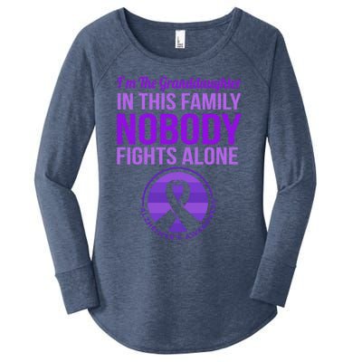 Granddaughter Nobody Fights Alone Alzheimers Awareness Gift Women's Perfect Tri Tunic Long Sleeve Shirt