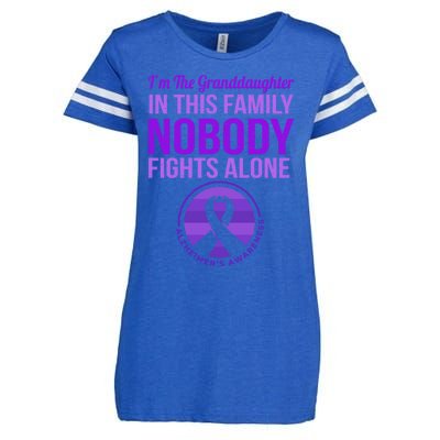 Granddaughter Nobody Fights Alone Alzheimers Awareness Gift Enza Ladies Jersey Football T-Shirt