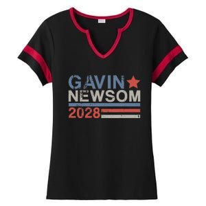 Gavin Newsom For President 2028 Gavin Newsom 2028 Ladies Halftime Notch Neck Tee