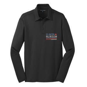 Gavin Newsom For President 2028 Gavin Newsom 2028 Silk Touch Performance Long Sleeve Polo