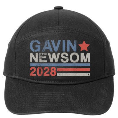 Gavin Newsom For President 2028 Vintage Gavin Newsom 2028 7-Panel Snapback Hat