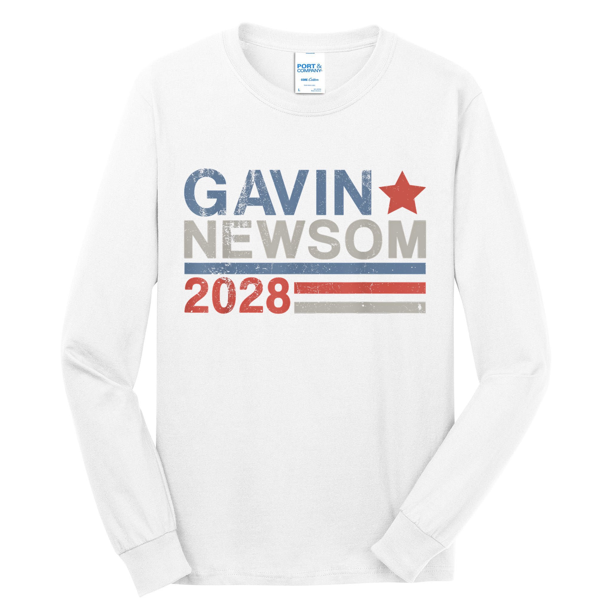 Gavin Newsom For President 2028 Vintage Gavin Newsom 2028 Tall Long Sleeve T-Shirt