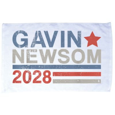 Gavin Newsom For President 2028 Vintage Gavin Newsom 2028 Microfiber Hand Towel