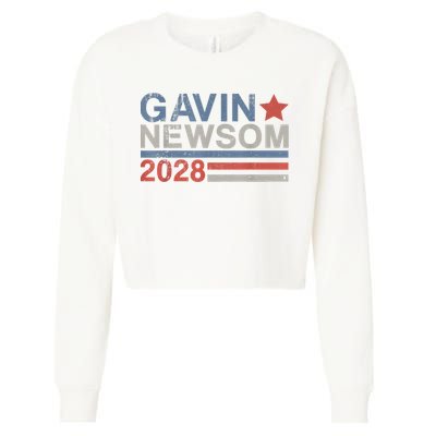 Gavin Newsom For President 2028 Vintage Gavin Newsom 2028 Cropped Pullover Crew