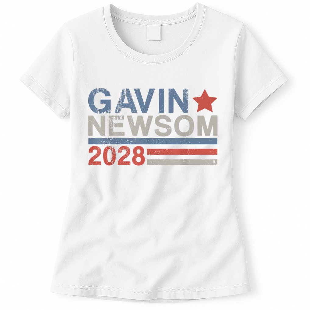 Gavin Newsom For President 2028 Vintage Gavin Newsom 2028 Womens T-Shirt