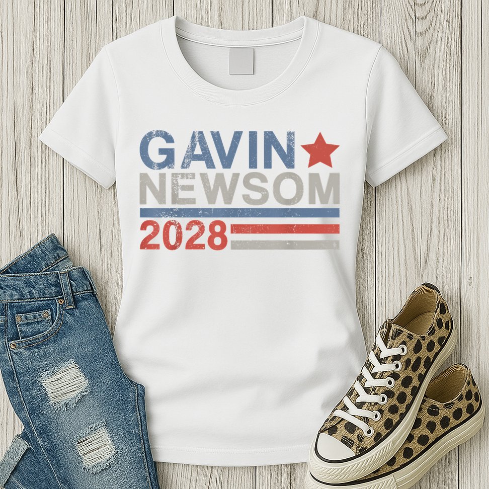 Gavin Newsom For President 2028 Vintage Gavin Newsom 2028 Womens T-Shirt