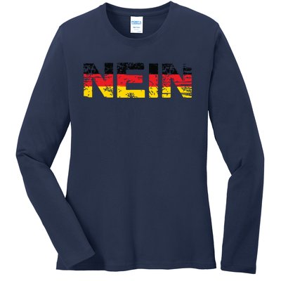 Germany Nein Funny German Oktoberfest Ladies Long Sleeve Shirt