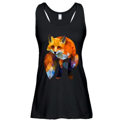 Geometric Nature Fox Cool Cute Graphic Art Ladies Essential Flowy Tank