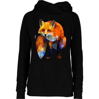 Geometric Nature Fox Cool Cute Graphic Art Womens Funnel Neck Pullover Hood