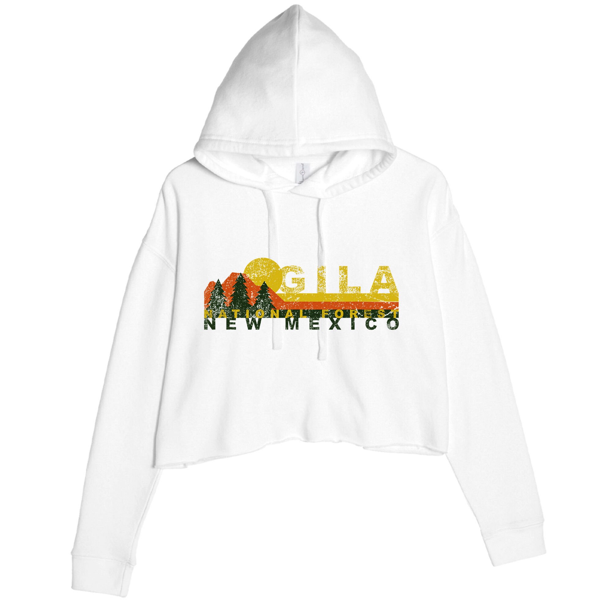 Gila National Forest Vintage Retro Crop Fleece Hoodie