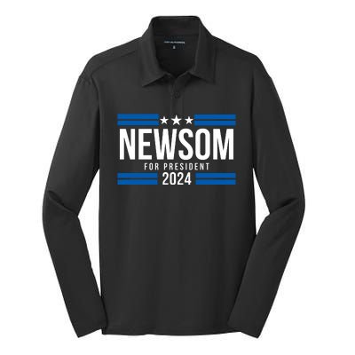 Gavin Newsom For President 2024 Gavin Newsom 2024 Silk Touch Performance Long Sleeve Polo