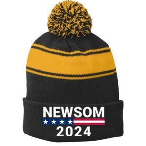 Gavin Newsom For President 2024 Gavin Newsom 2024 Vote Gavin Newsom Stripe Pom Pom Beanie