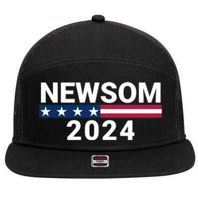 Gavin Newsom For President 2024 Gavin Newsom 2024 Vote Gavin Newsom 7 Panel Mesh Trucker Snapback Hat