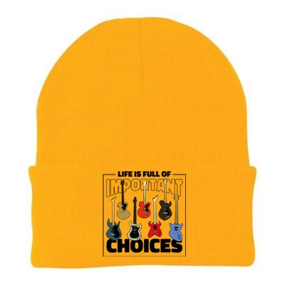 Guitar Nut Funny Life Is Full Of Important Choices Knit Cap Winter Beanie