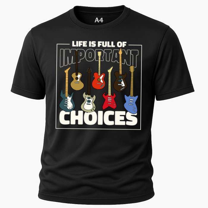 Guitar Nut Funny Life Is Full Of Important Choices Performance Shirt