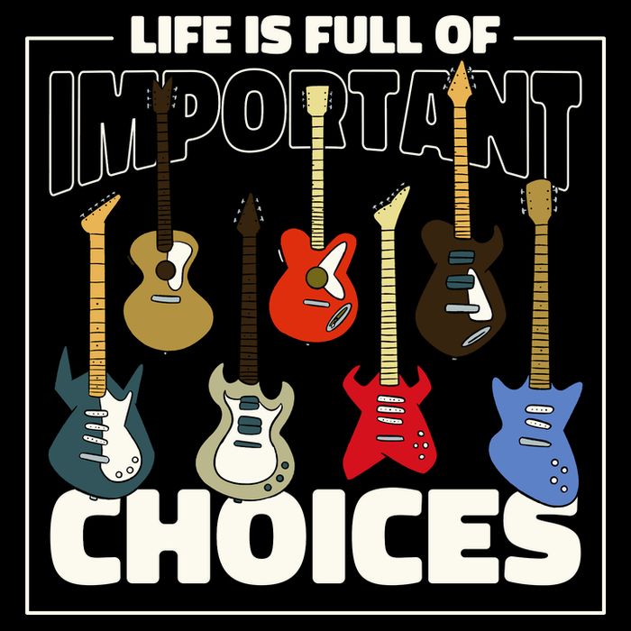 Guitar Nut Funny Life Is Full Of Important Choices Performance Shirt