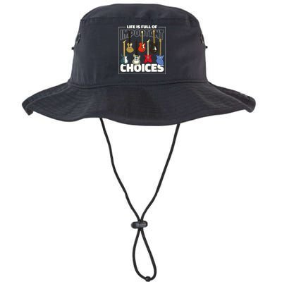 Guitar Nut Funny Life Is Full Of Important Choices Bucket Hat