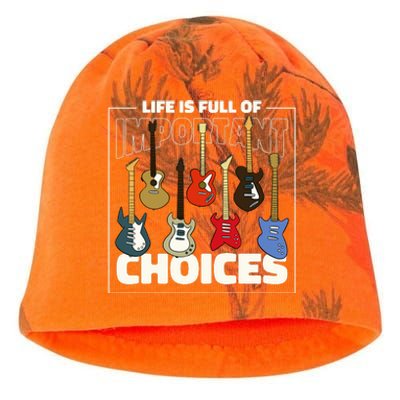 Guitar Nut Funny Life Is Full Of Important Choices Kati - Camo Knit Beanie