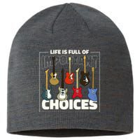 Guitar Nut Funny Life Is Full Of Important Choices Sustainable Beanie