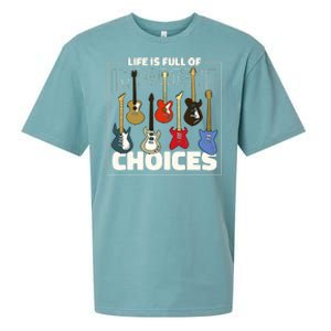 Guitar Nut Funny Life Is Full Of Important Choices Sueded Cloud Jersey T-Shirt