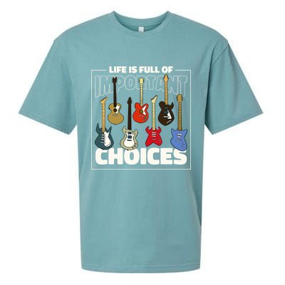 Guitar Nut Funny Life Is Full Of Important Choices Sueded Cloud Jersey T-Shirt