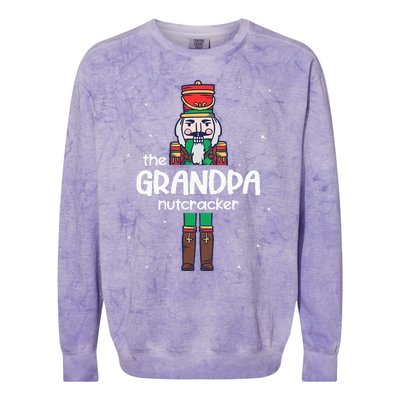 Grandpa Nutcracker Family Matching Funny Pajama Colorblast Crewneck Sweatshirt