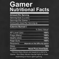 Gamer Nutritional Facts Cool Gamer Video Game Funny Adult Drive Performance Visor