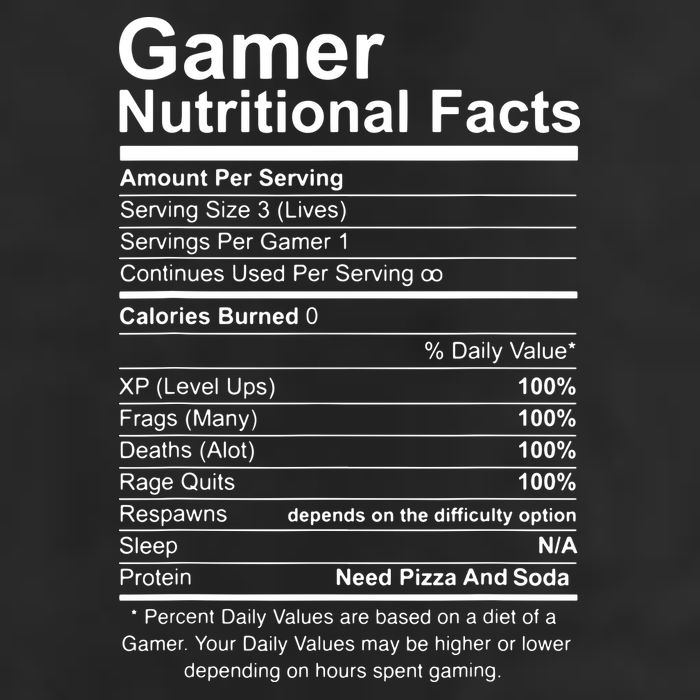 Gamer Nutritional Facts Cool Gamer Video Game Funny Adult Drive Performance Visor