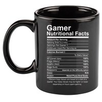 Gamer Nutritional Facts Cool Gamer Video Game Funny 11oz C Handle Ceramic Mug
