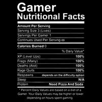 Gamer Nutritional Facts Cool Gamer Video Game Funny Drawstring Bag