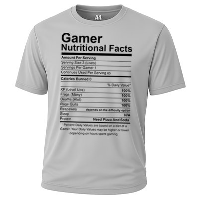 Gamer Nutritional Facts Cool Gamer Video Game Funny Performance Shirt