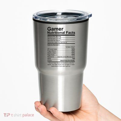 Gamer Nutritional Facts Cool Gamer Video Game Funny Tumbler