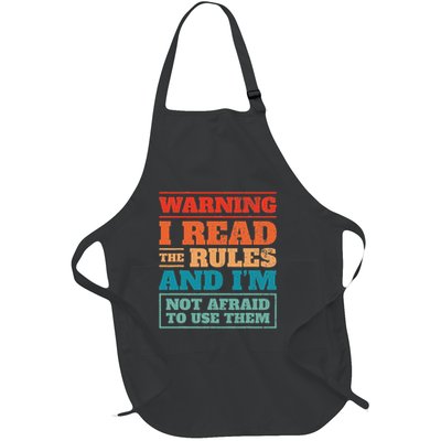 Game Night Fun I Read The Rules I Game Night Host Full-Length Apron With Pockets