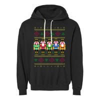 Golden Nutcracker Funny Jolly & Merry Ugly Christmas Garment-Dyed Fleece Hoodie