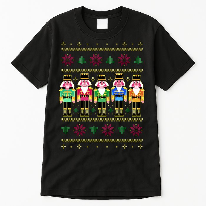 Golden Nutcracker Funny Jolly & Merry Ugly Christmas Tall T-Shirt