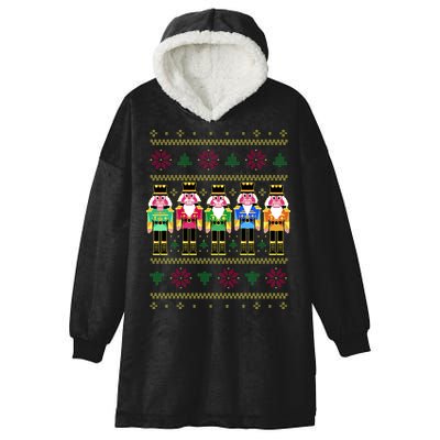 Golden Nutcracker Funny Jolly & Merry Ugly Christmas Hooded Wearable Blanket