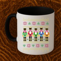 Golden Nutcracker Funny Jolly & Merry Ugly Christmas Mug